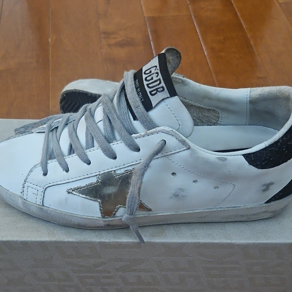 Golden Goose White Sneakers with Gold Star